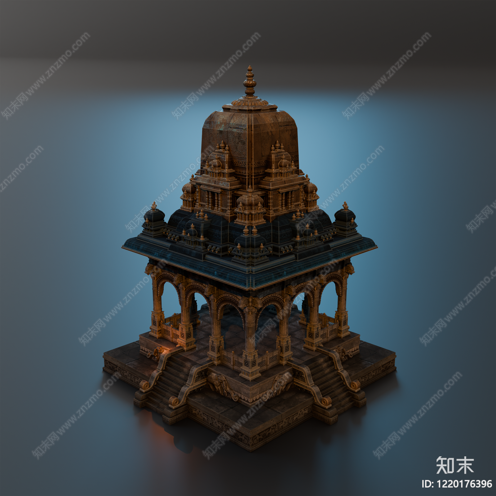 印度教寺庙风格寺庙建筑SU模型下载【ID:1220176396】