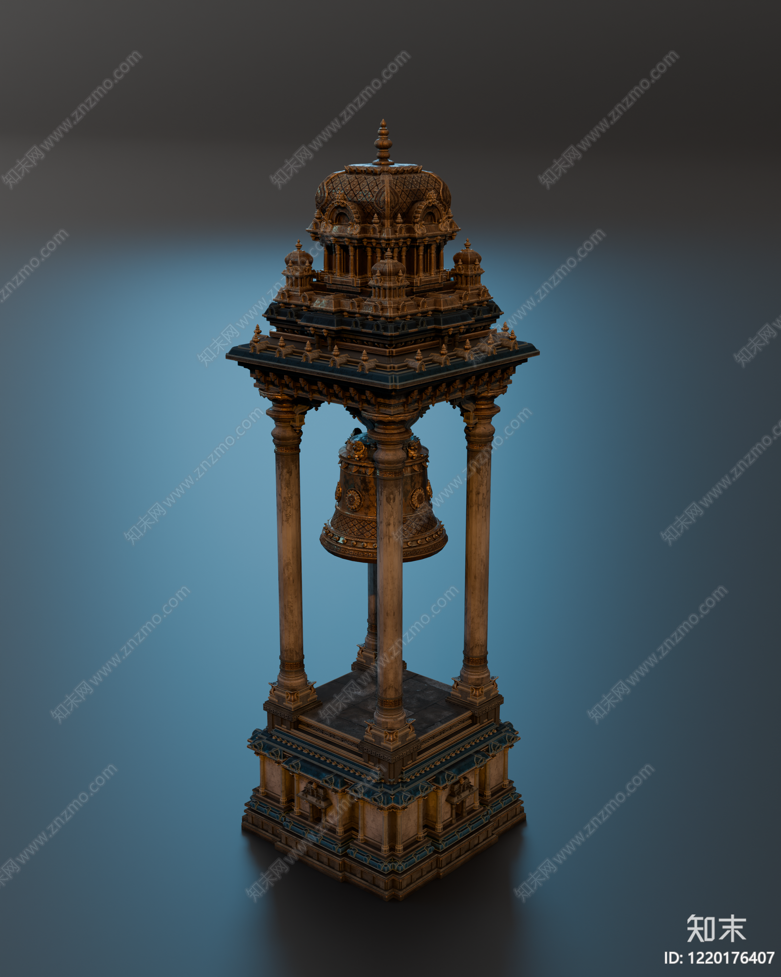 南印度寺庙风格寺庙建筑SU模型下载【ID:1220176407】
