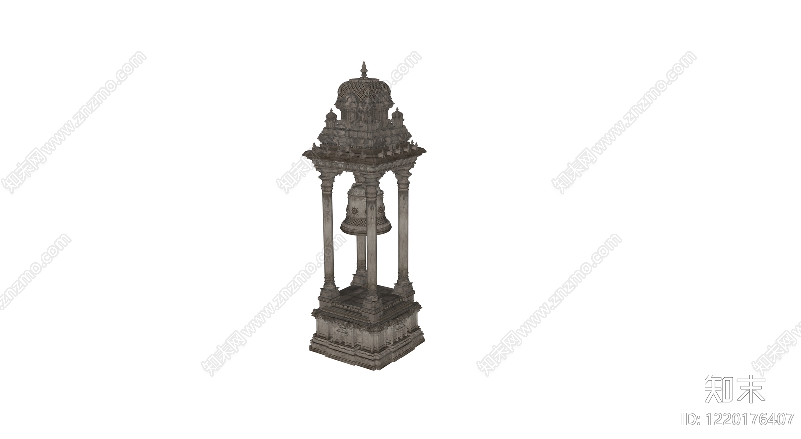南印度寺庙风格寺庙建筑SU模型下载【ID:1220176407】