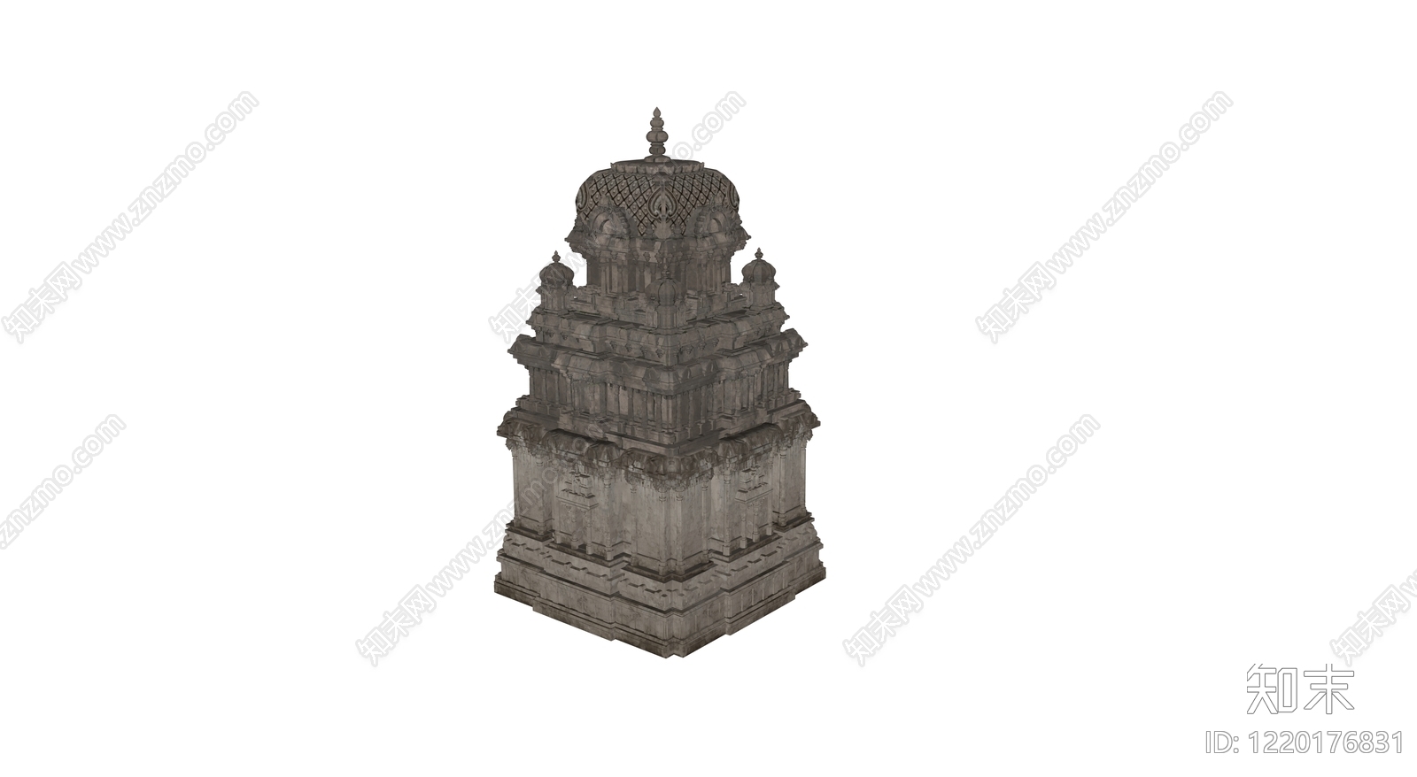 南印度教寺庙风格寺庙建筑SU模型下载【ID:1220176831】