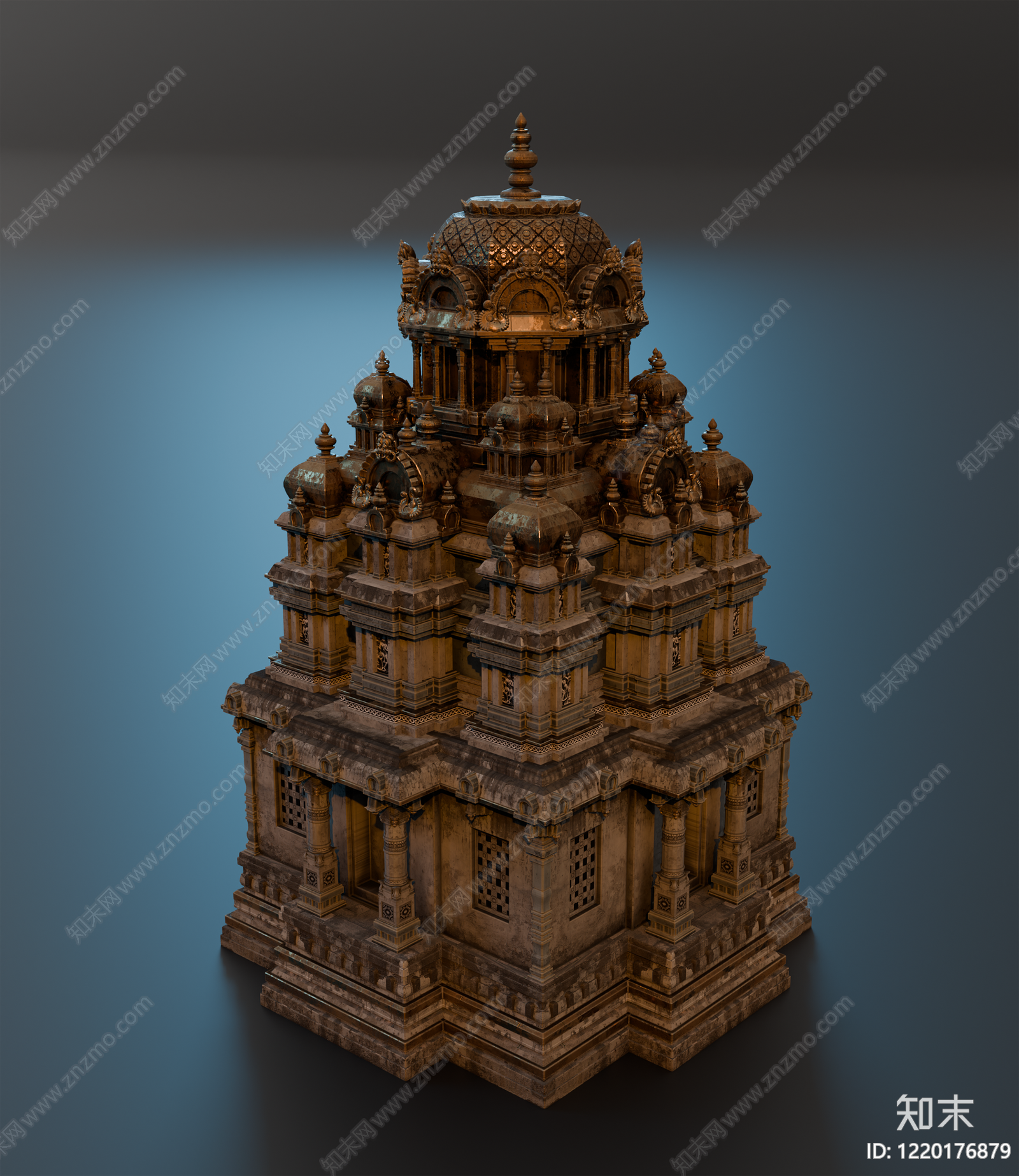 南印度神庙风格寺庙建筑SU模型下载【ID:1220176879】