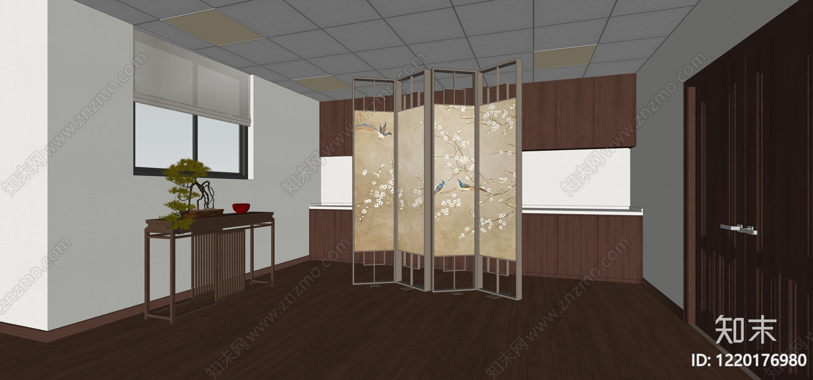 新中式接待室SU模型下载【ID:1220176980】