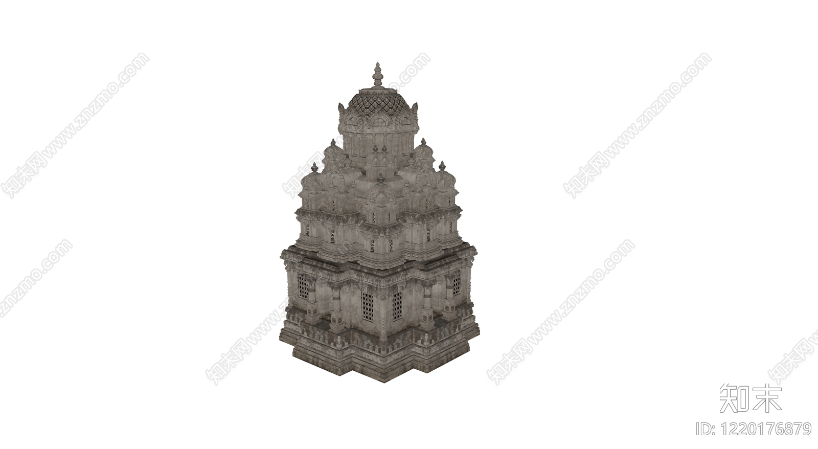 南印度神庙风格寺庙建筑SU模型下载【ID:1220176879】