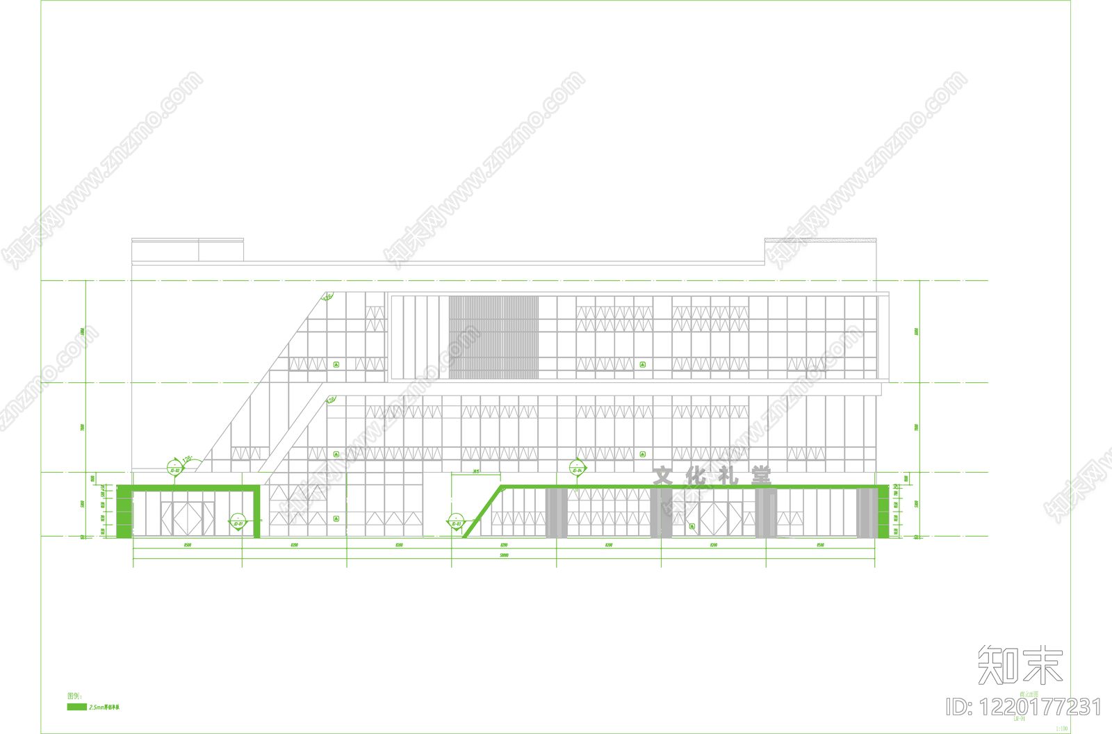 幕墙结构cad施工图下载【ID:1220177231】