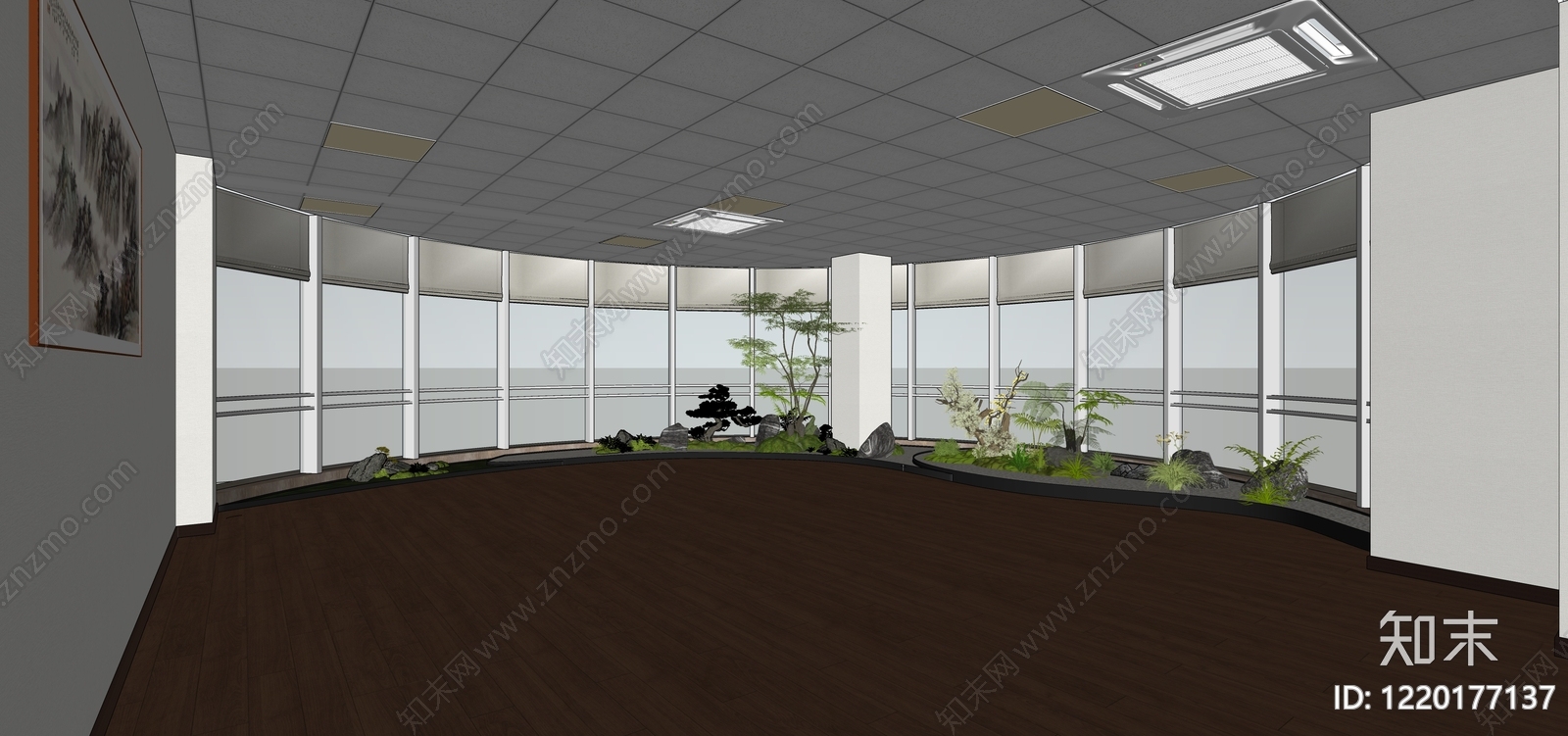 新中式其他办公区域SU模型下载【ID:1220177137】