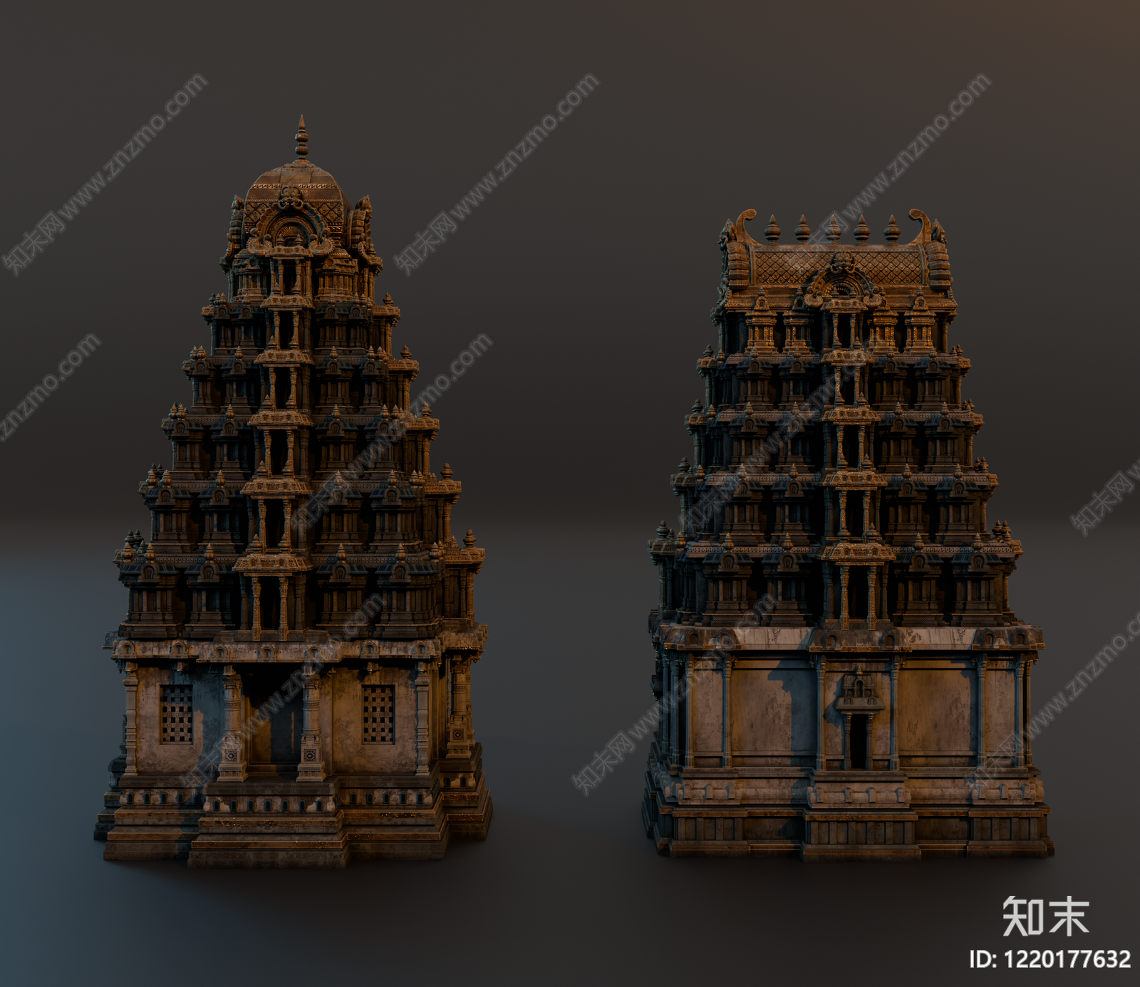 南印度神庙风格寺庙建筑SU模型下载【ID:1220177632】