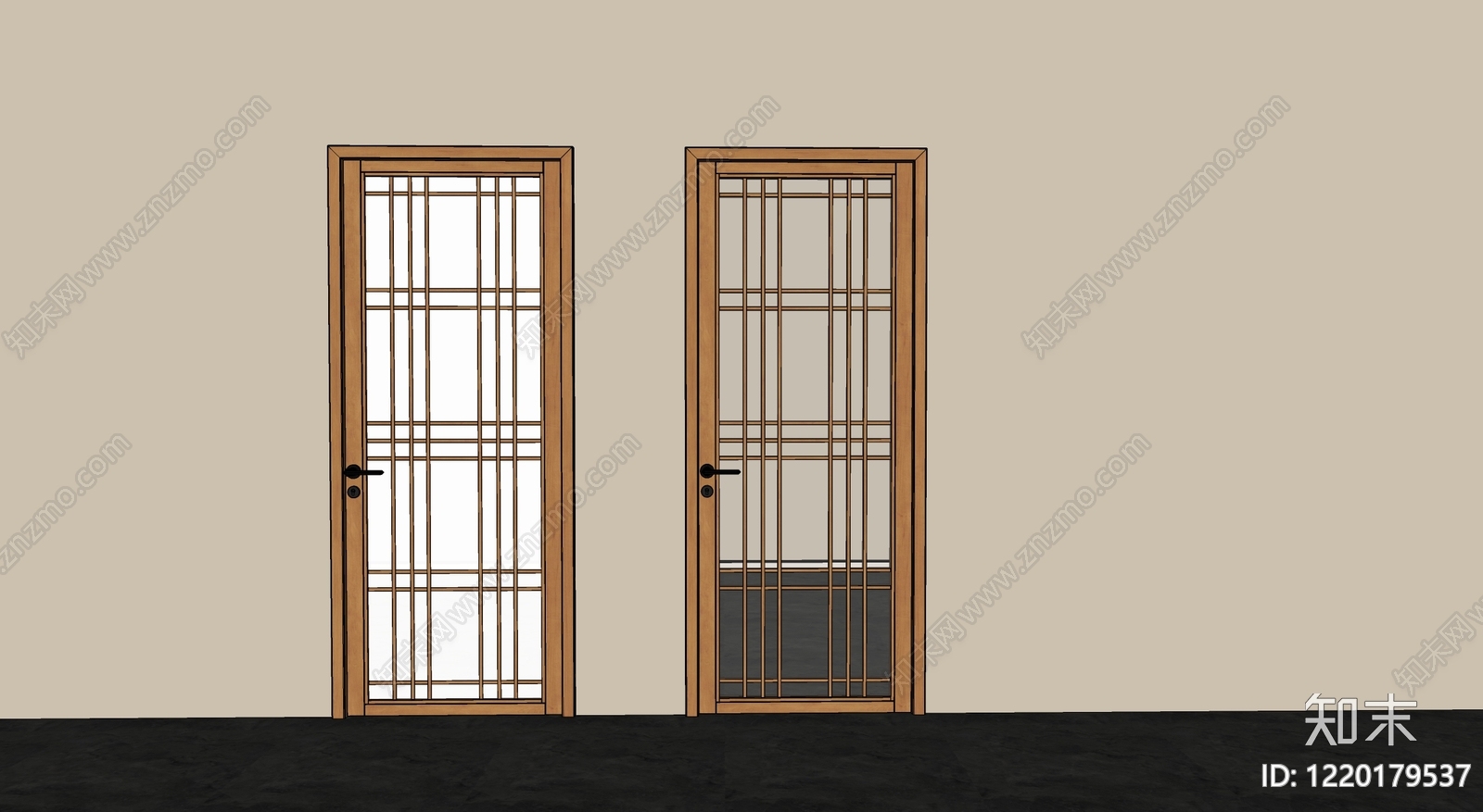 日式单开门SU模型下载【ID:1220179537】