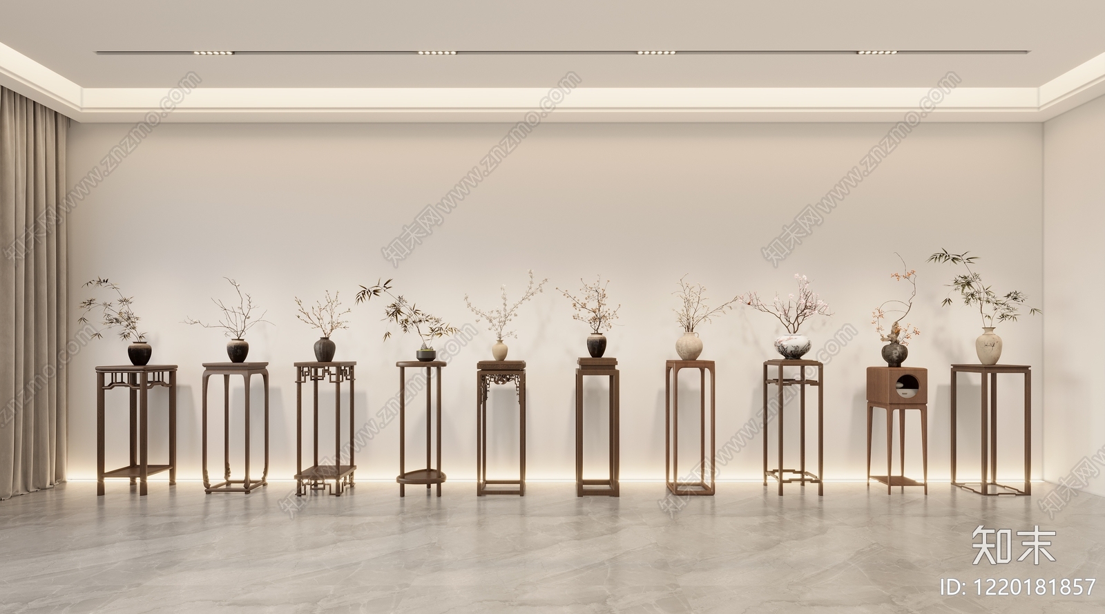 新中式花架3D模型下载【ID:1220181857】
