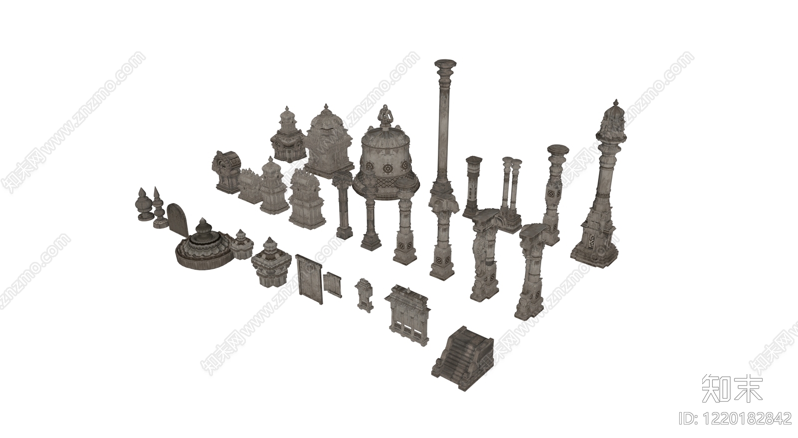 印度教传统建筑风格寺庙建筑SU模型下载【ID:1220182842】