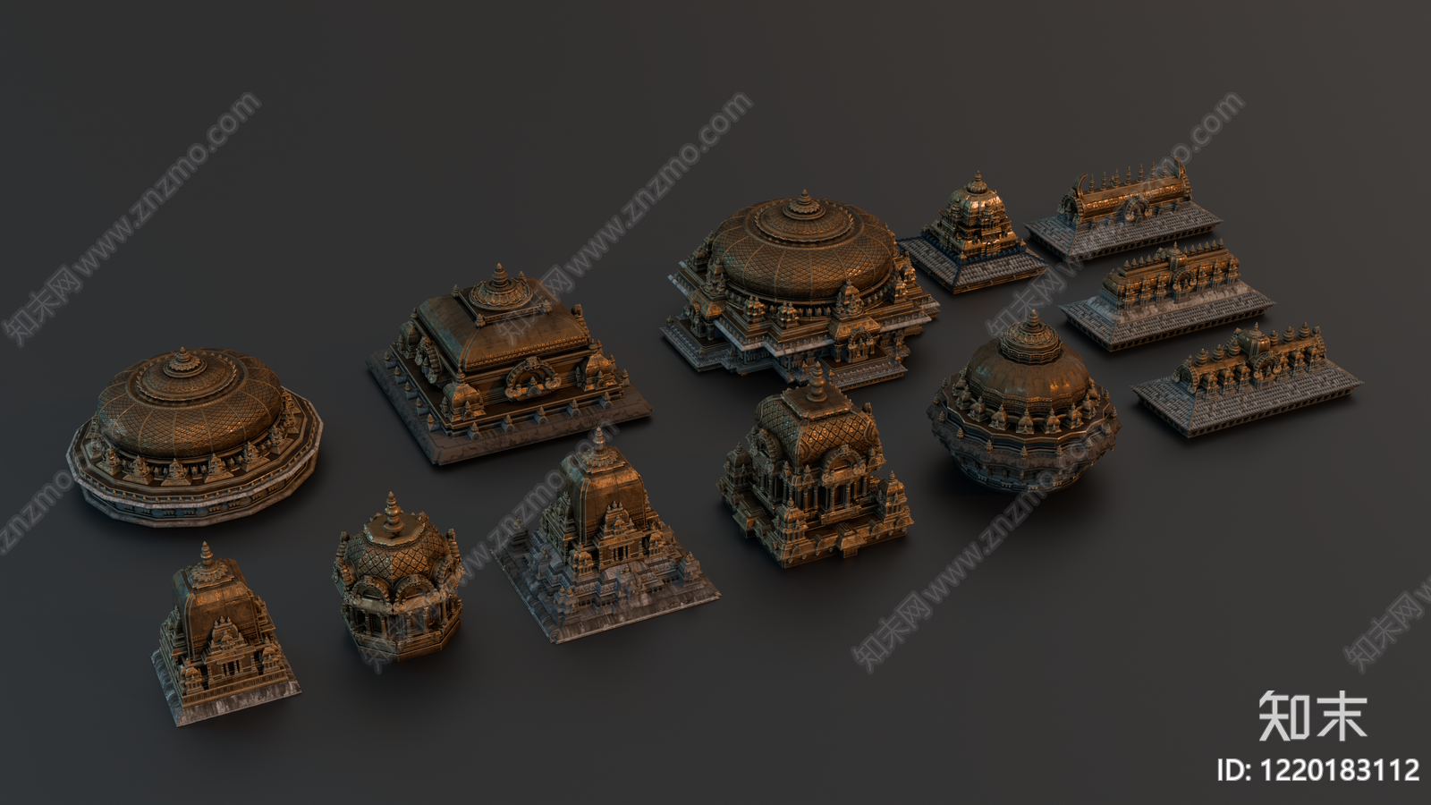 南印度神庙风格寺庙建筑SU模型下载【ID:1220183112】