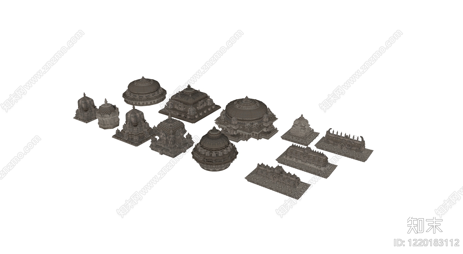 南印度神庙风格寺庙建筑SU模型下载【ID:1220183112】