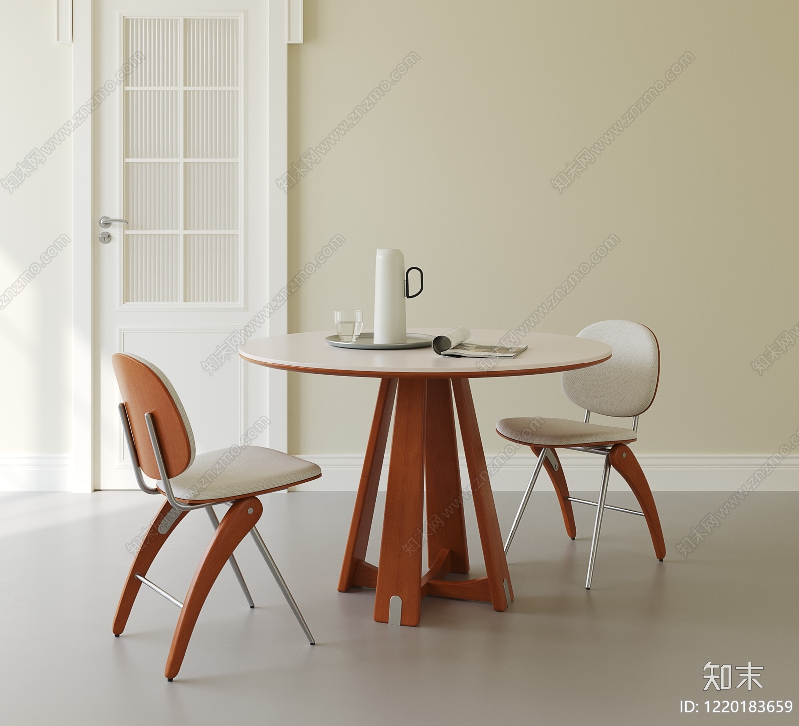 中古餐桌椅SU模型下载【ID:1220183659】