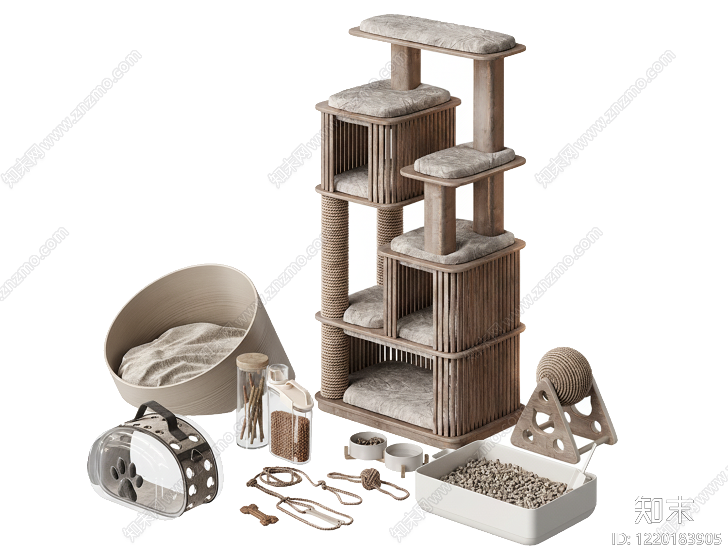 北欧宠物用品3D模型下载【ID:1220183905】