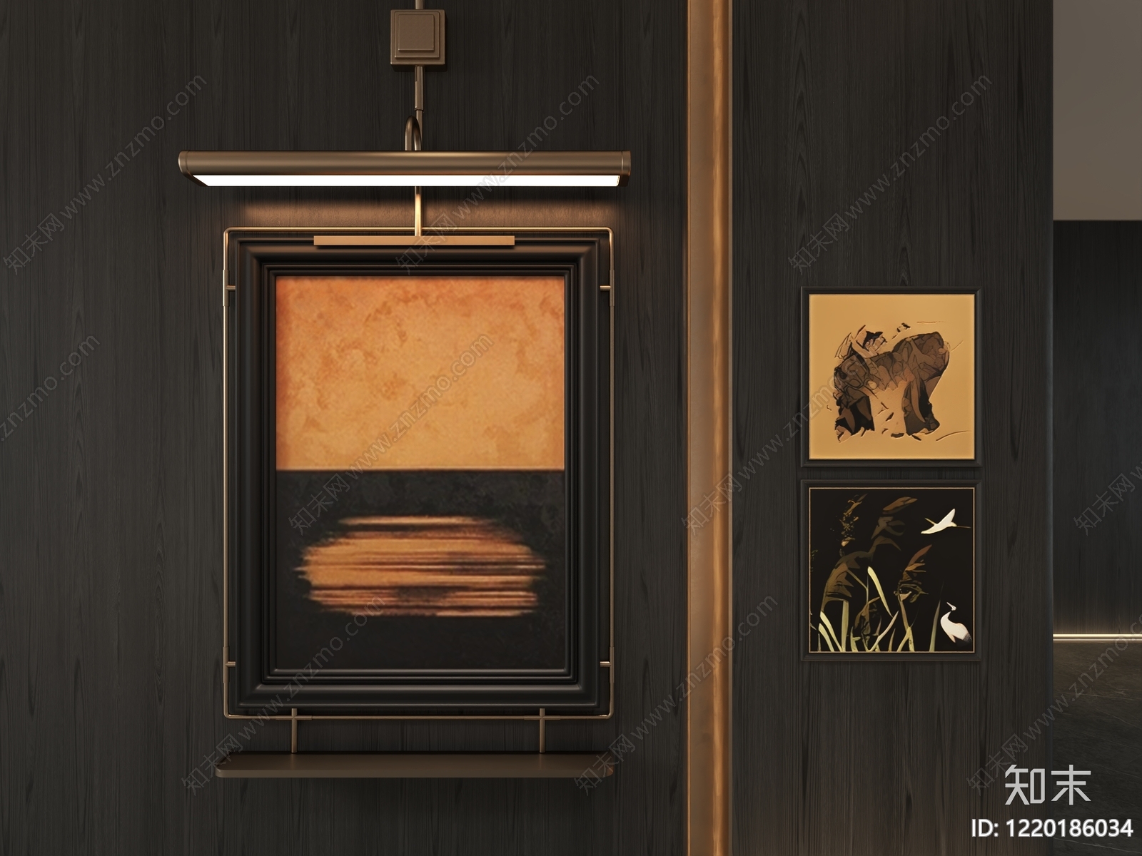 新中式挂画3D模型下载【ID:1220186034】