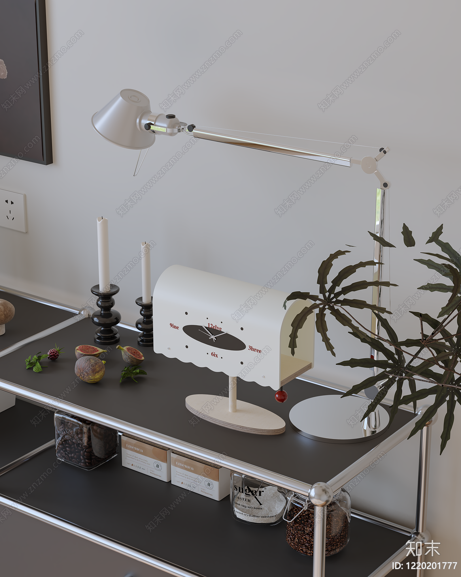 北欧风摆件组合3D模型渲染效果图