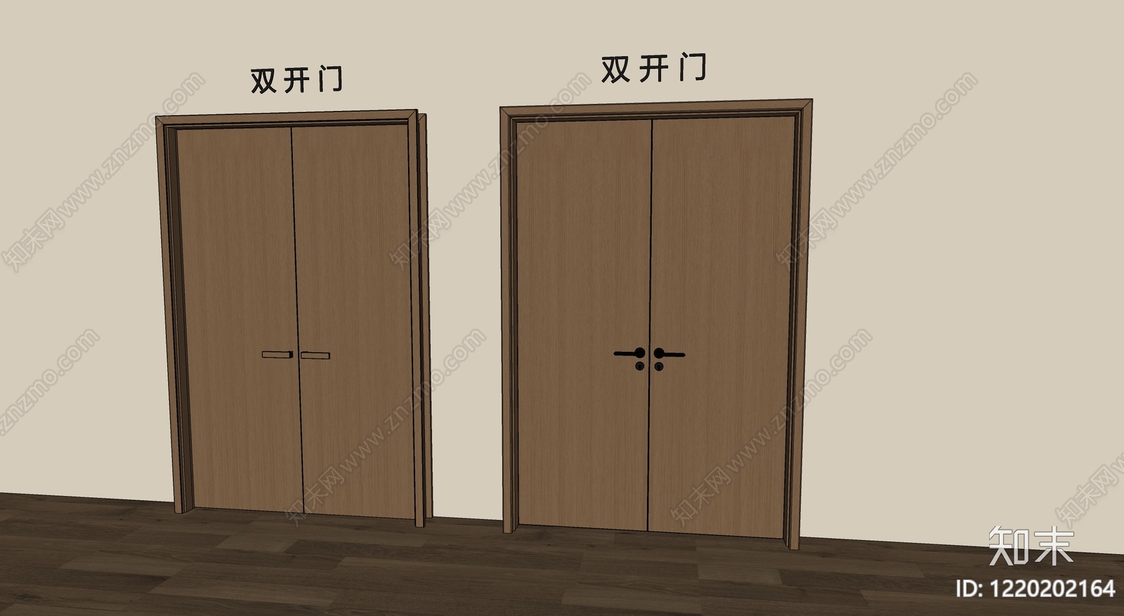 极简双开门SU模型下载【ID:1220202164】