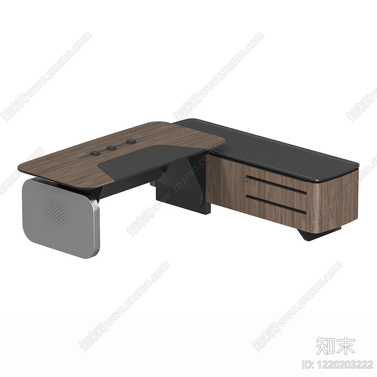 现代简约办公桌3D模型渲染效果图
