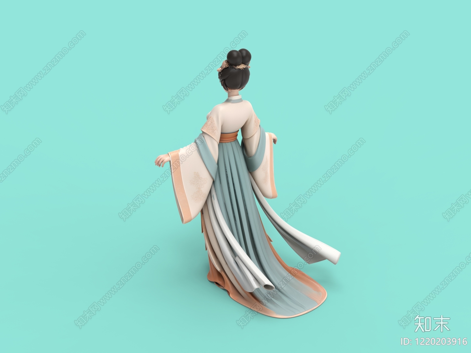 新中式虚拟人物SU模型下载【ID:1220203916】