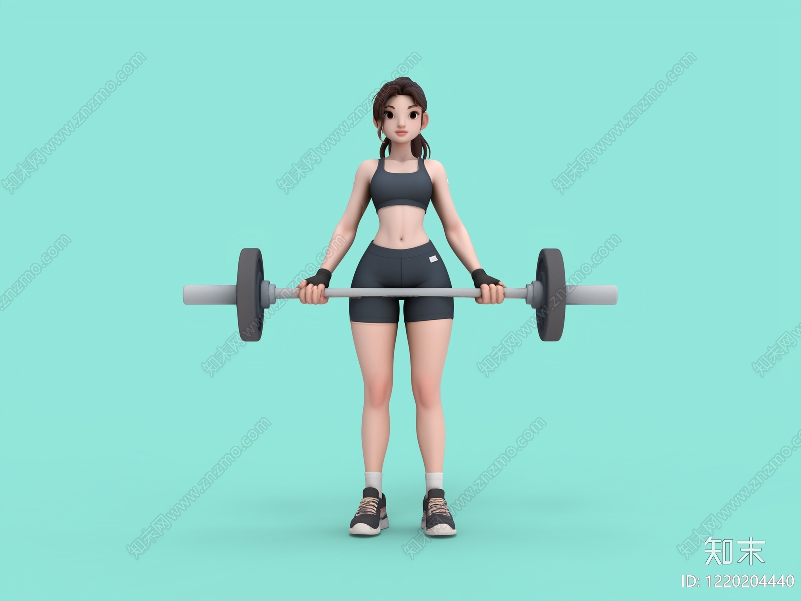 卡通3D运动风虚拟人物3D模型渲染效果图