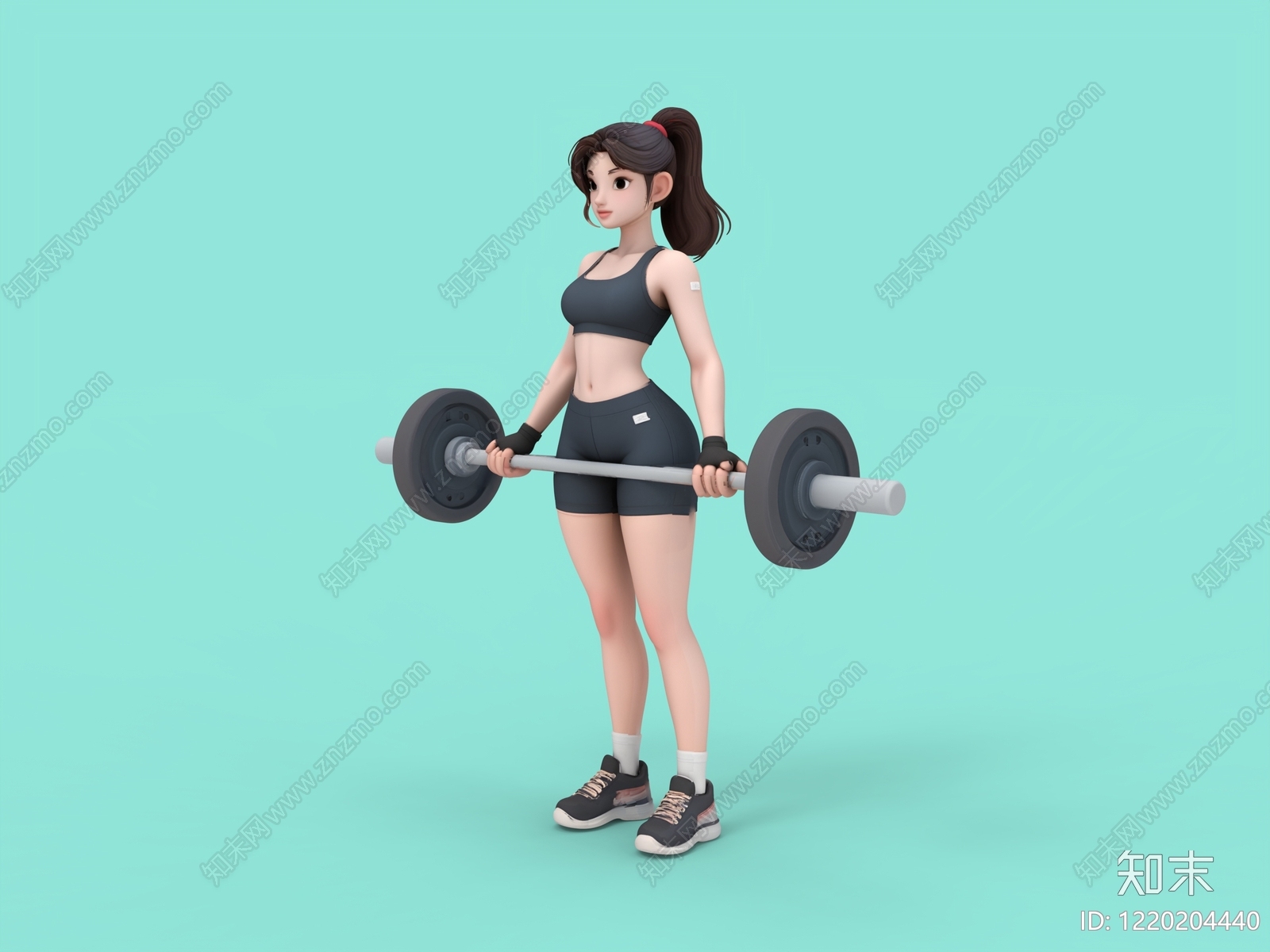 卡通运动风虚拟人物3D模型下载【ID:1220204440】