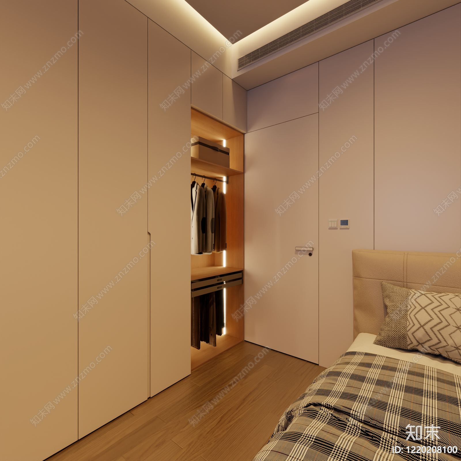 极简家居卧室3D模型下载【ID:1220208100】