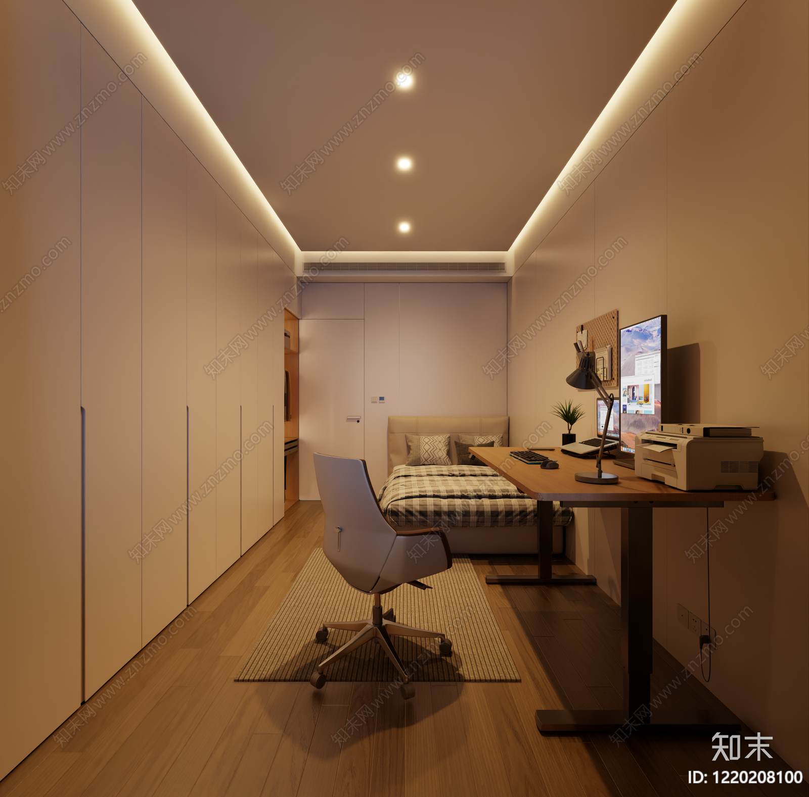 极简家居卧室3D模型下载【ID:1220208100】