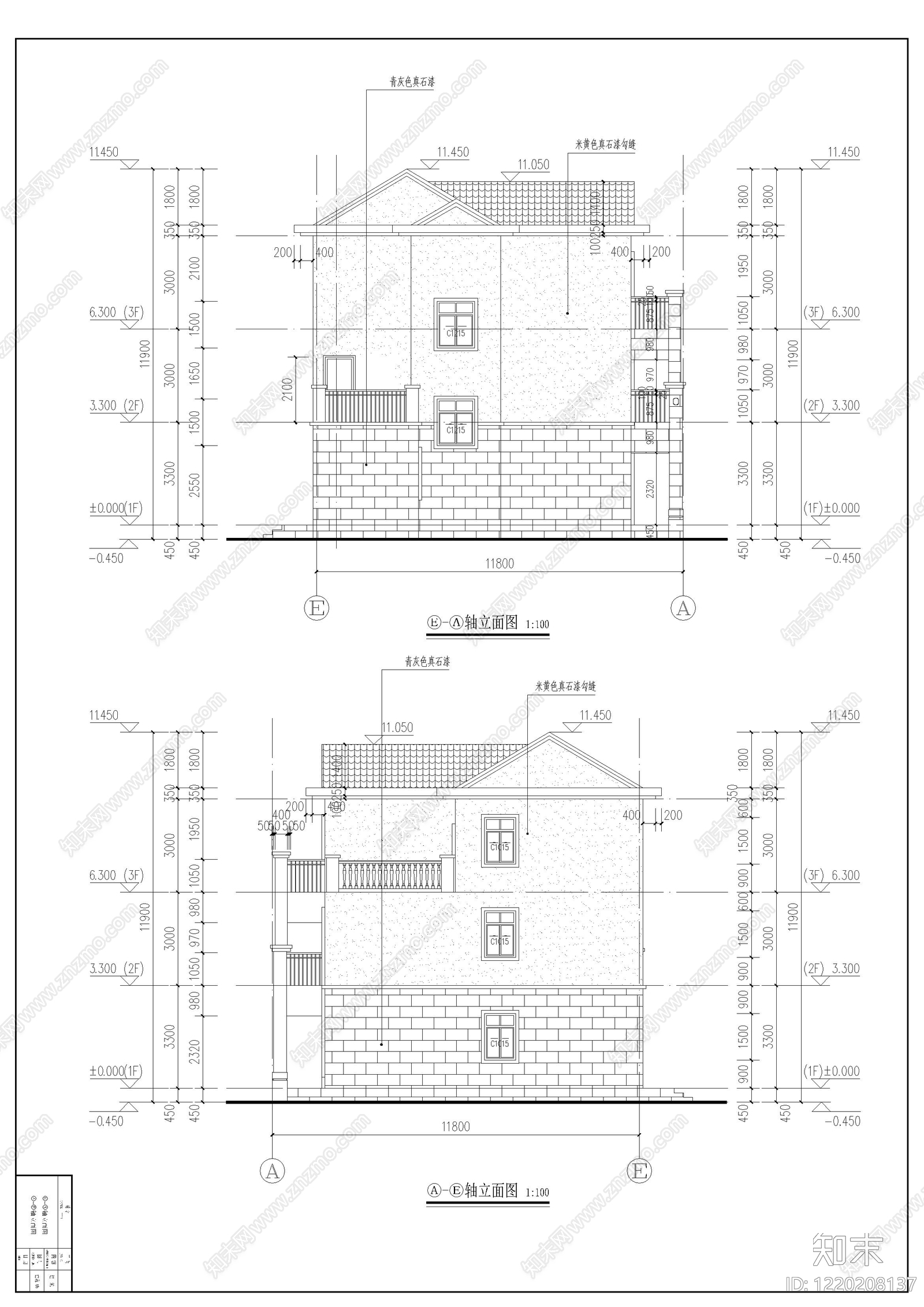 别墅建筑cad施工图下载【ID:1220208137】