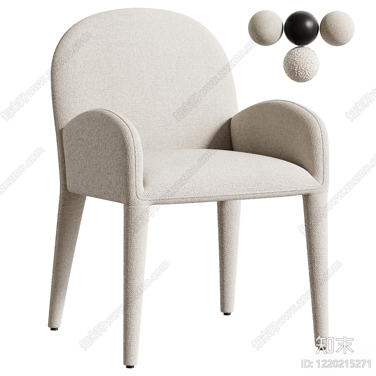 奶油风餐椅3D模型下载【ID:1220215271】