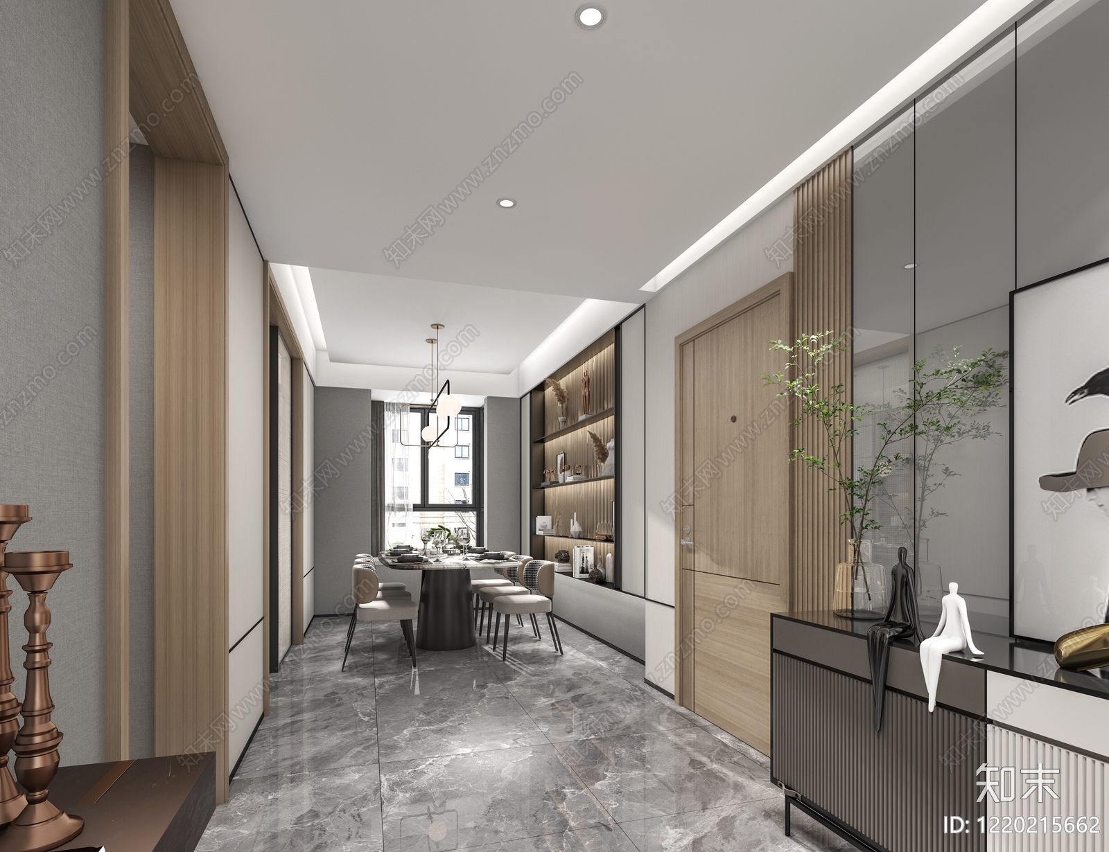 现代简约家居客厅3D模型下载【ID:1220215662】