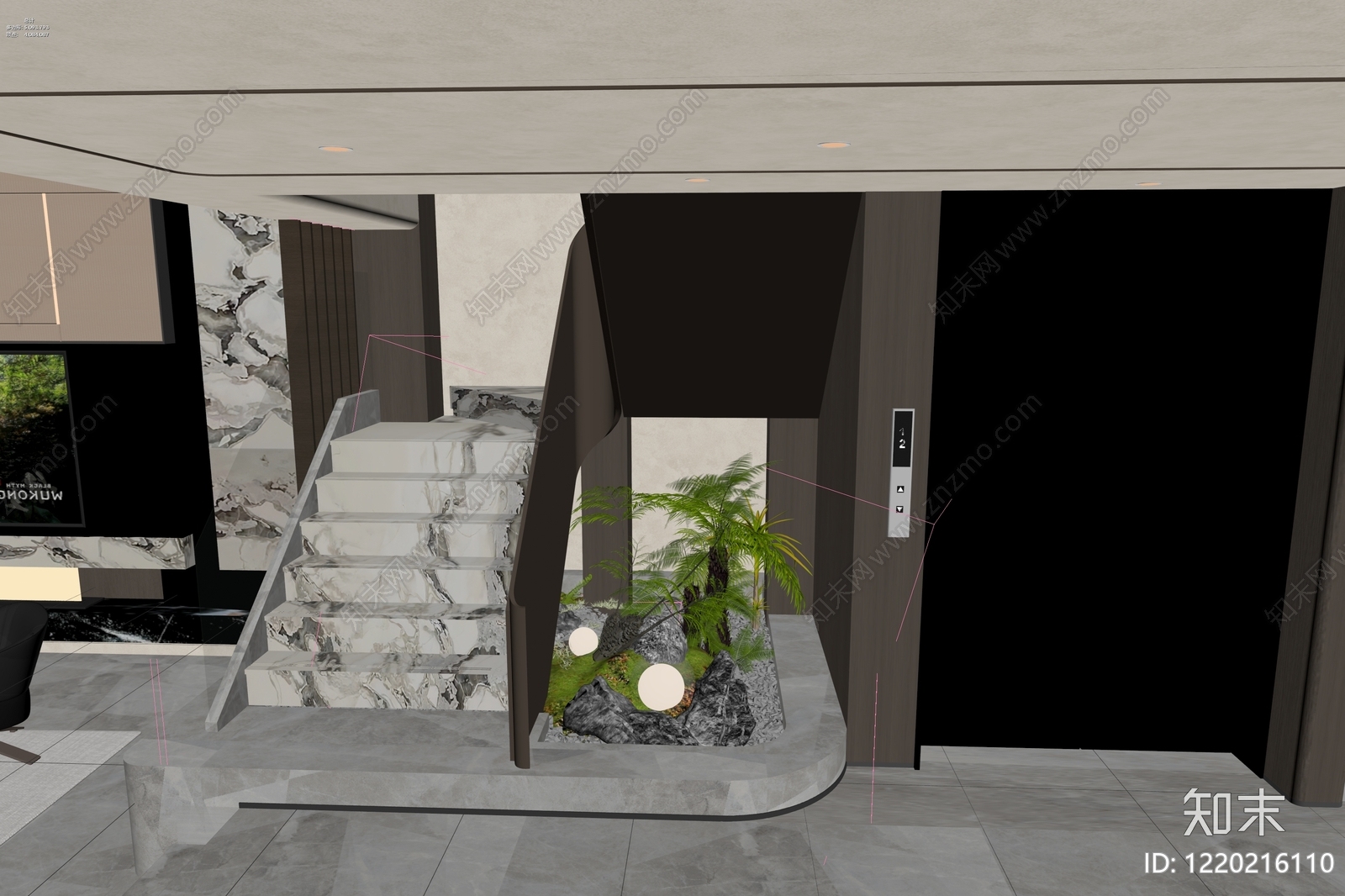 现代简约玄关3D模型下载【ID:1220216110】