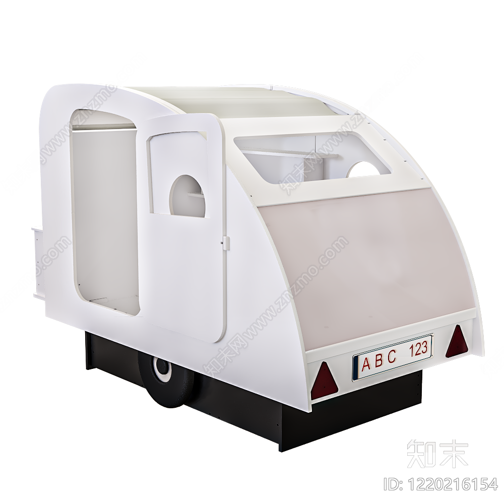 极简主义儿童床3D模型渲染效果图