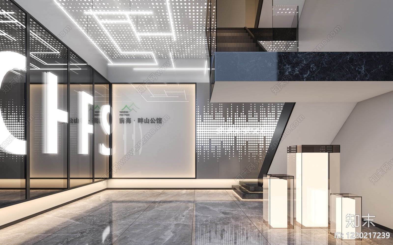 极简公寓3D模型渲染效果图