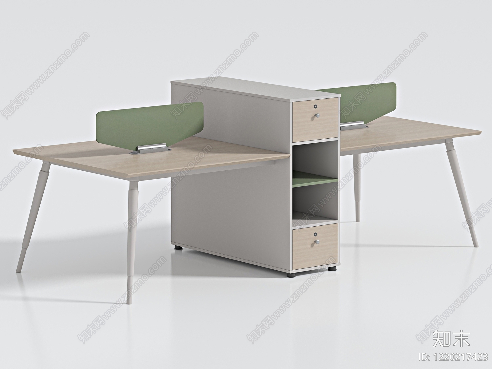 北欧办公桌3D模型渲染效果图