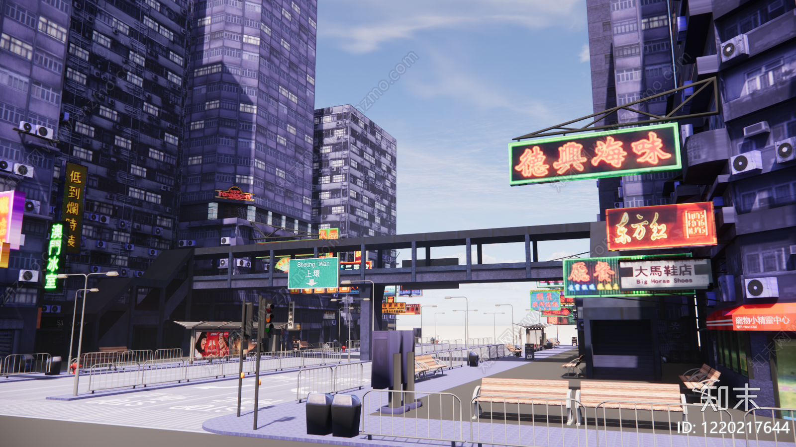港风商业街SU模型下载【ID:1220217644】