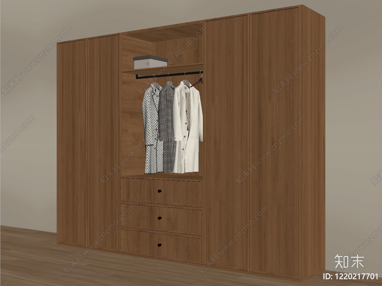 日式衣柜SU模型下载【ID:1220217701】