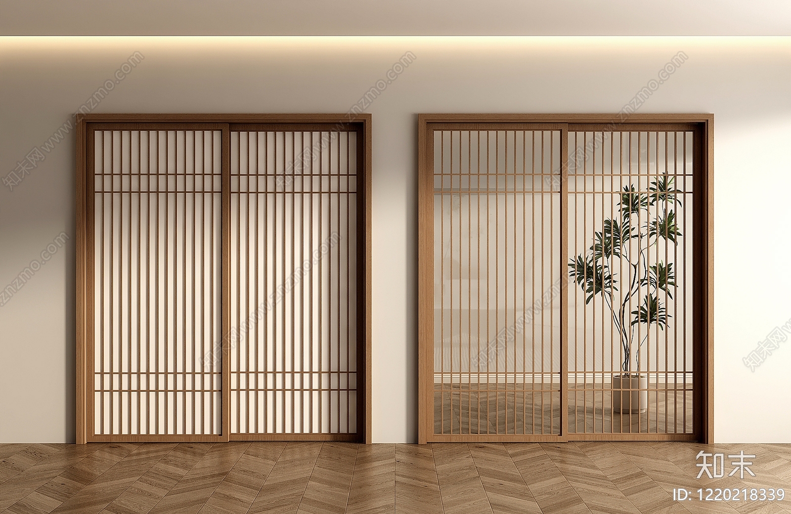 日式推拉门SU模型下载【ID:1220218339】
