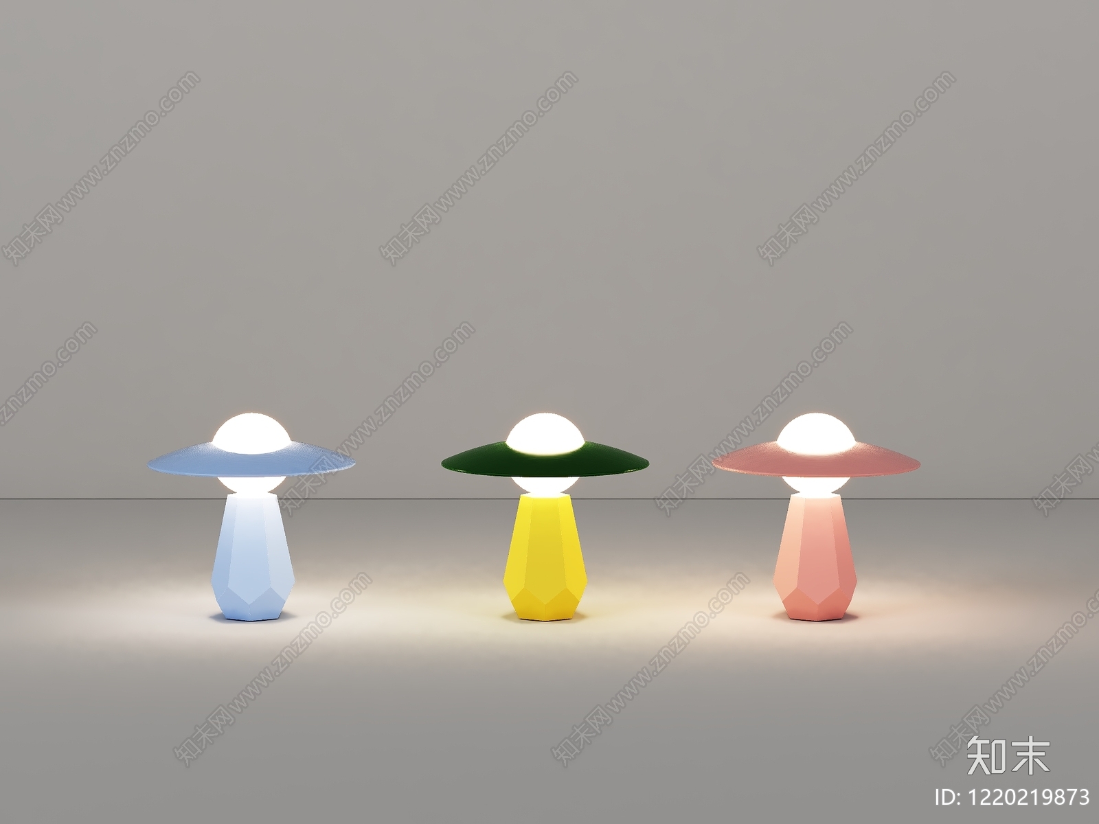 北欧风边几3D模型渲染效果图