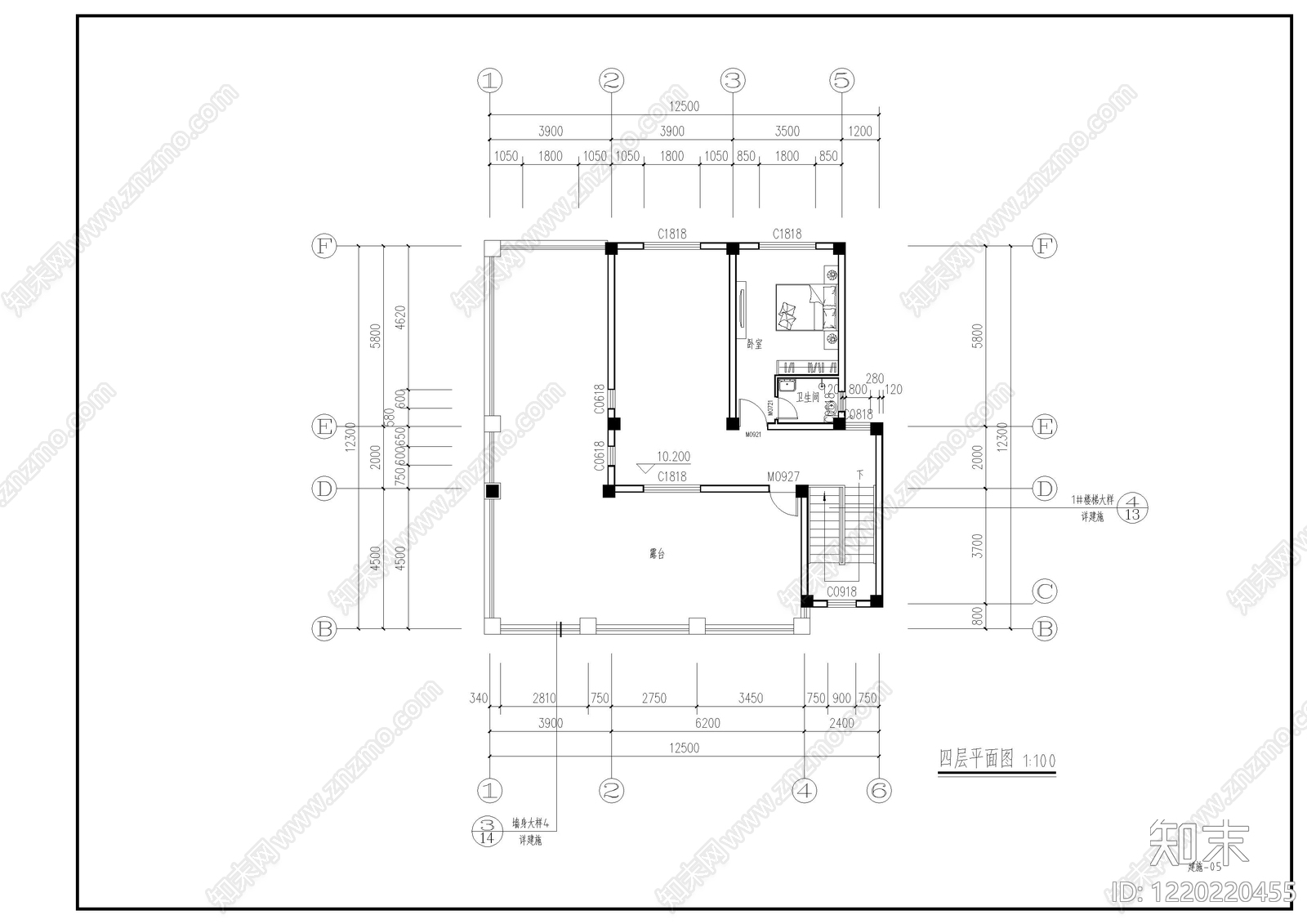 别墅建筑cad施工图下载【ID:1220220455】