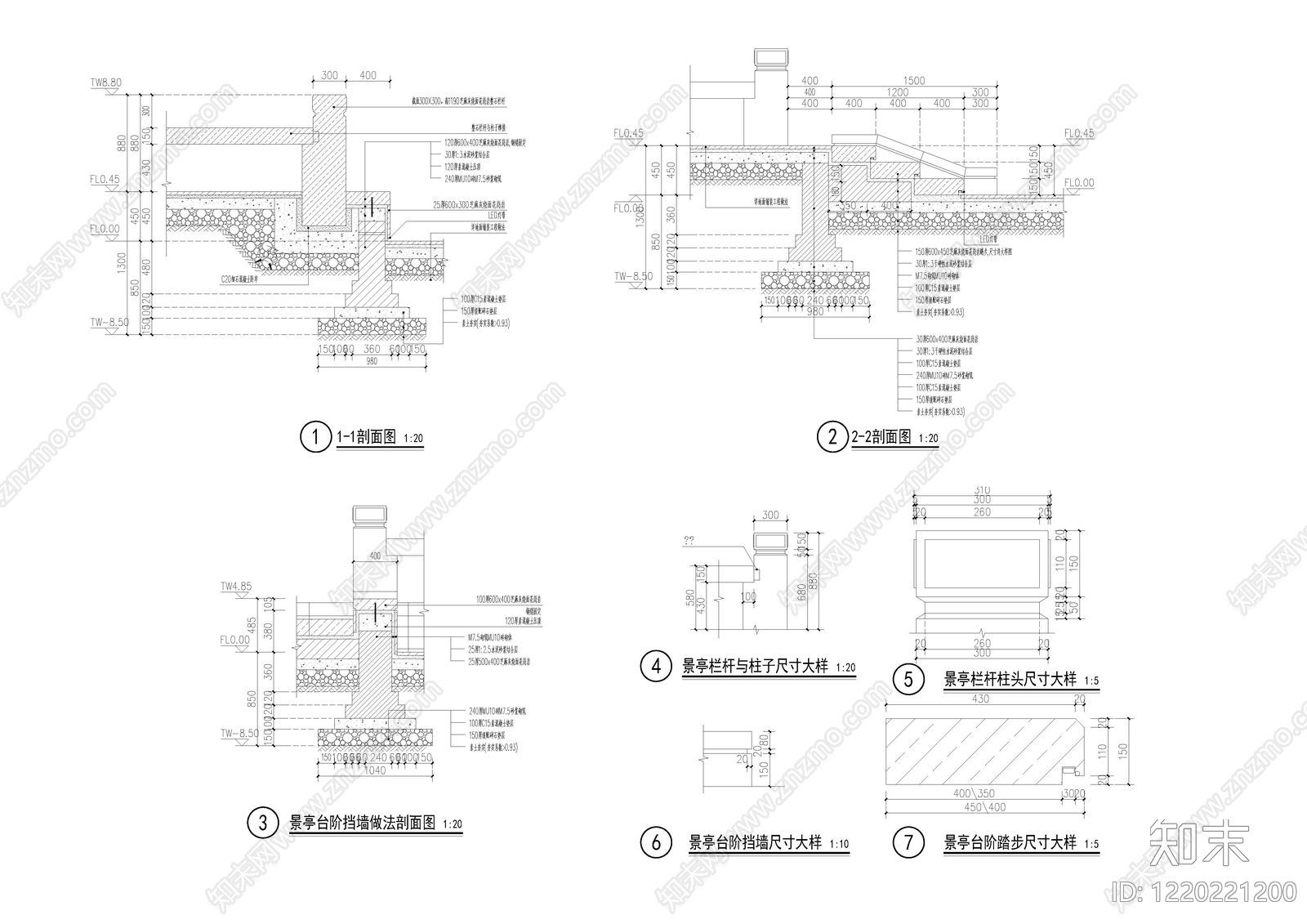 亭子图库cad施工图下载【ID:1220221200】