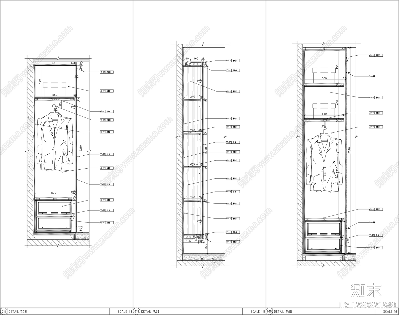 墙面节点cad施工图下载【ID:1220221349】