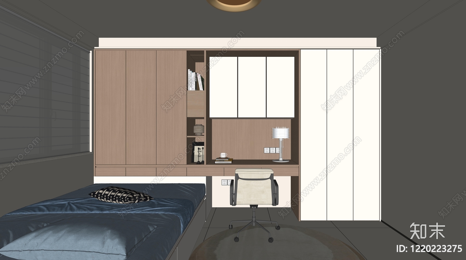现代多功能卧室SU模型下载【ID:1220223275】