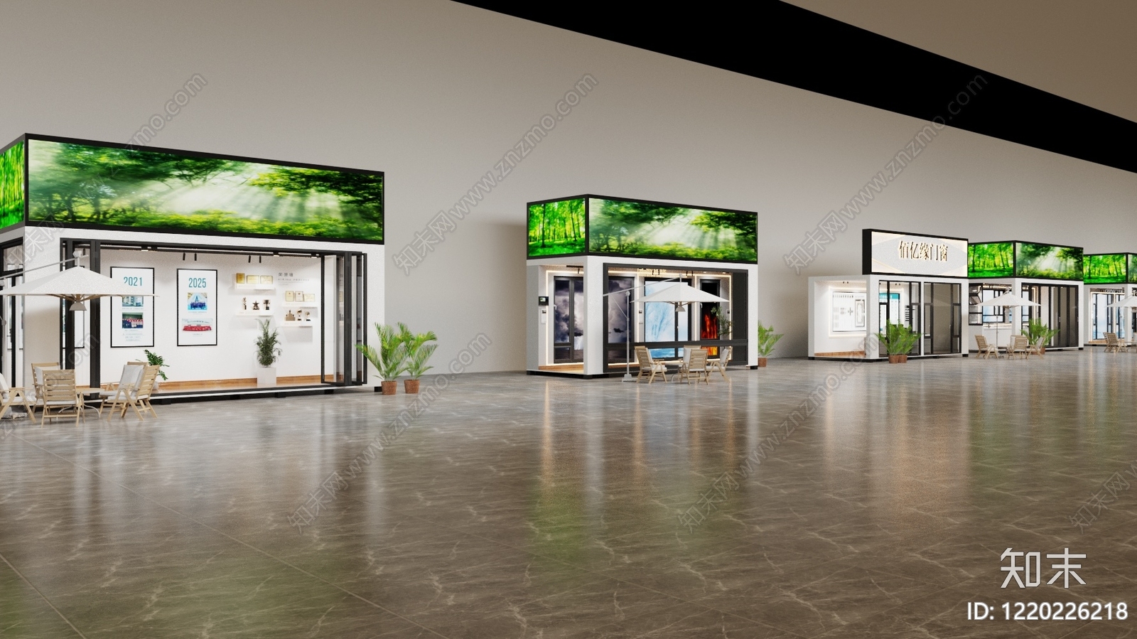 现代简约门窗展厅3D模型渲染效果图