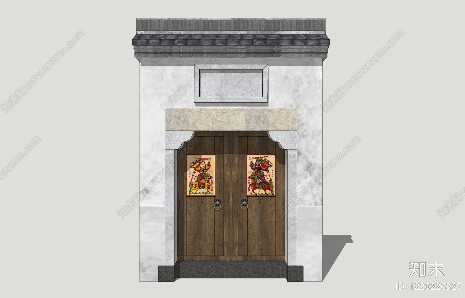 中式大门SU模型下载【ID:1220226327】