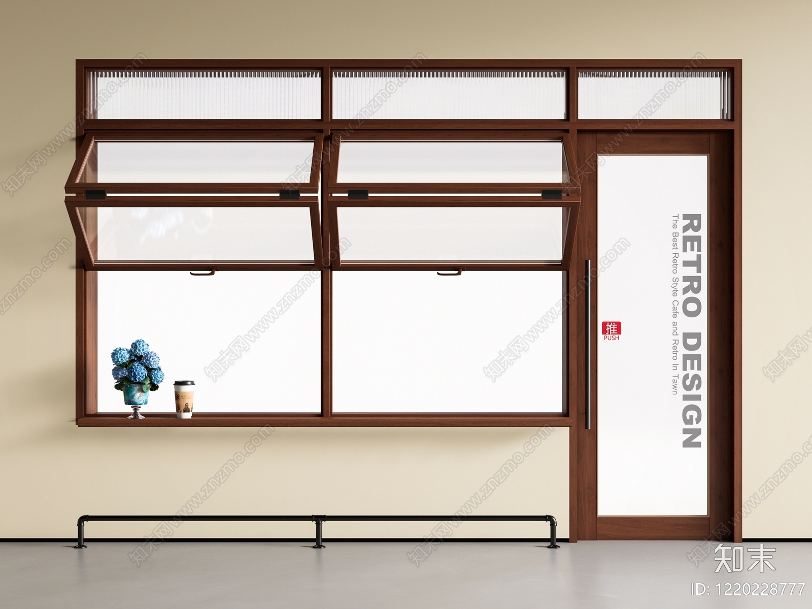 复古风折叠门3D模型下载【ID:1220228777】