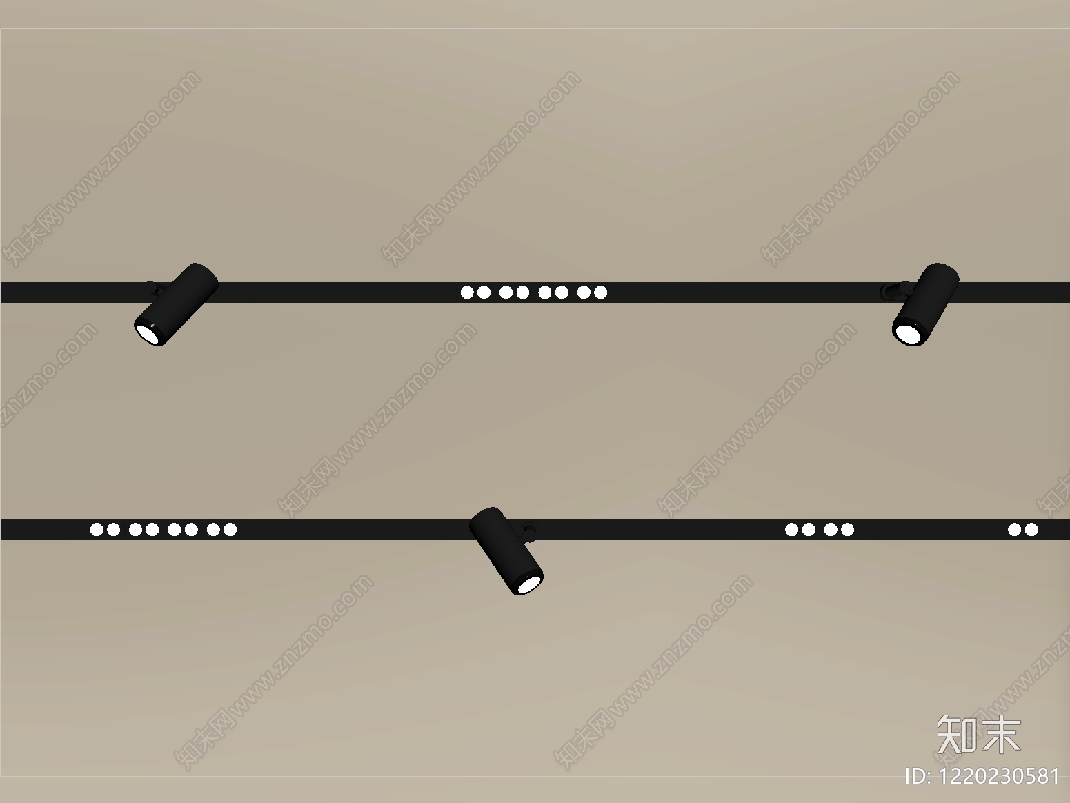 现代极简筒灯射灯SU模型下载【ID:1220230581】