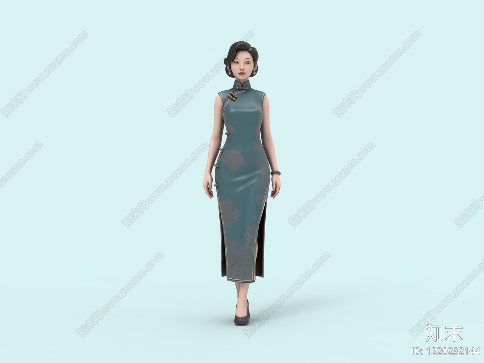新中式虚拟人物SU模型下载【ID:1220232144】