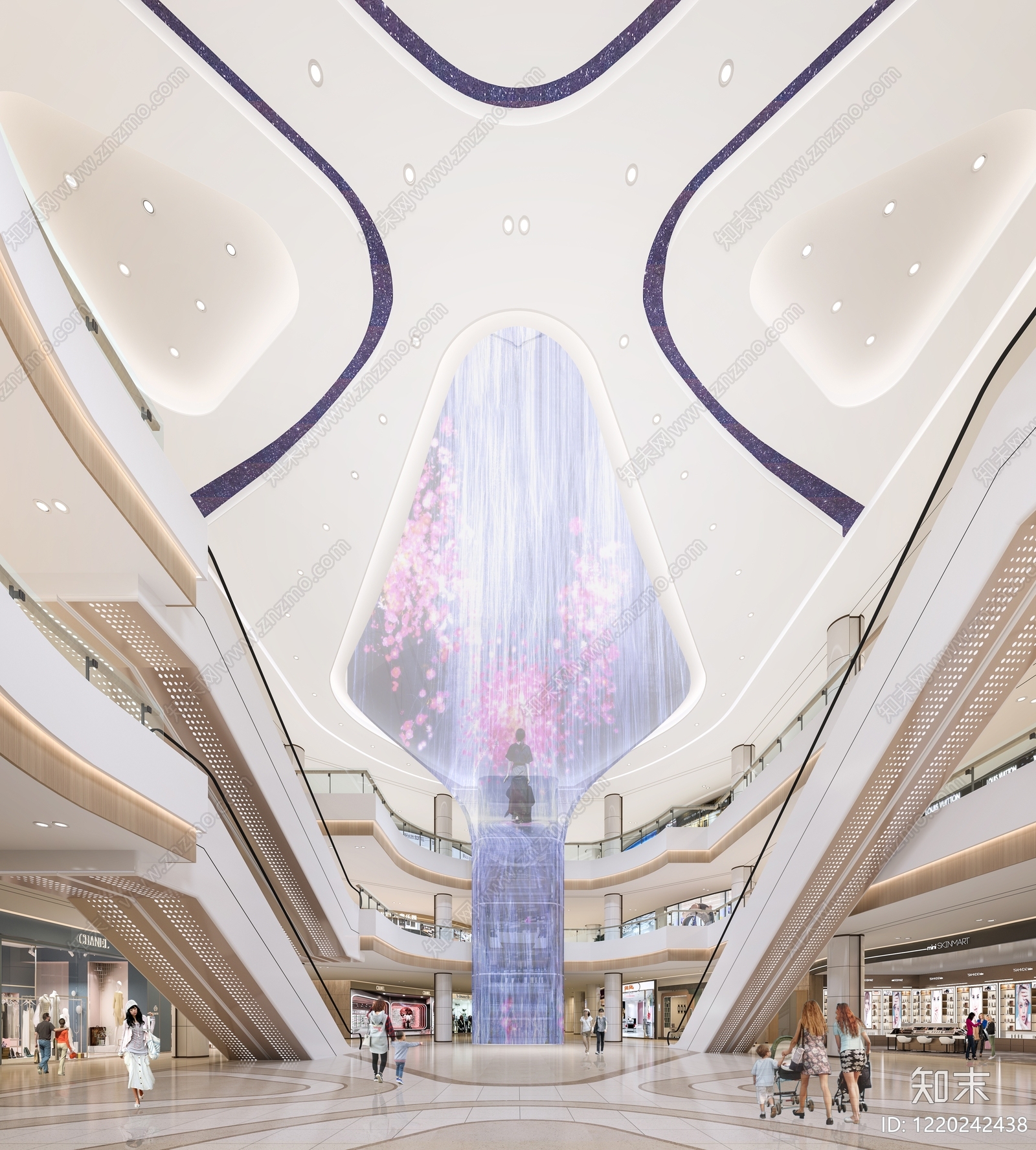 现代简约商场3D模型渲染效果图