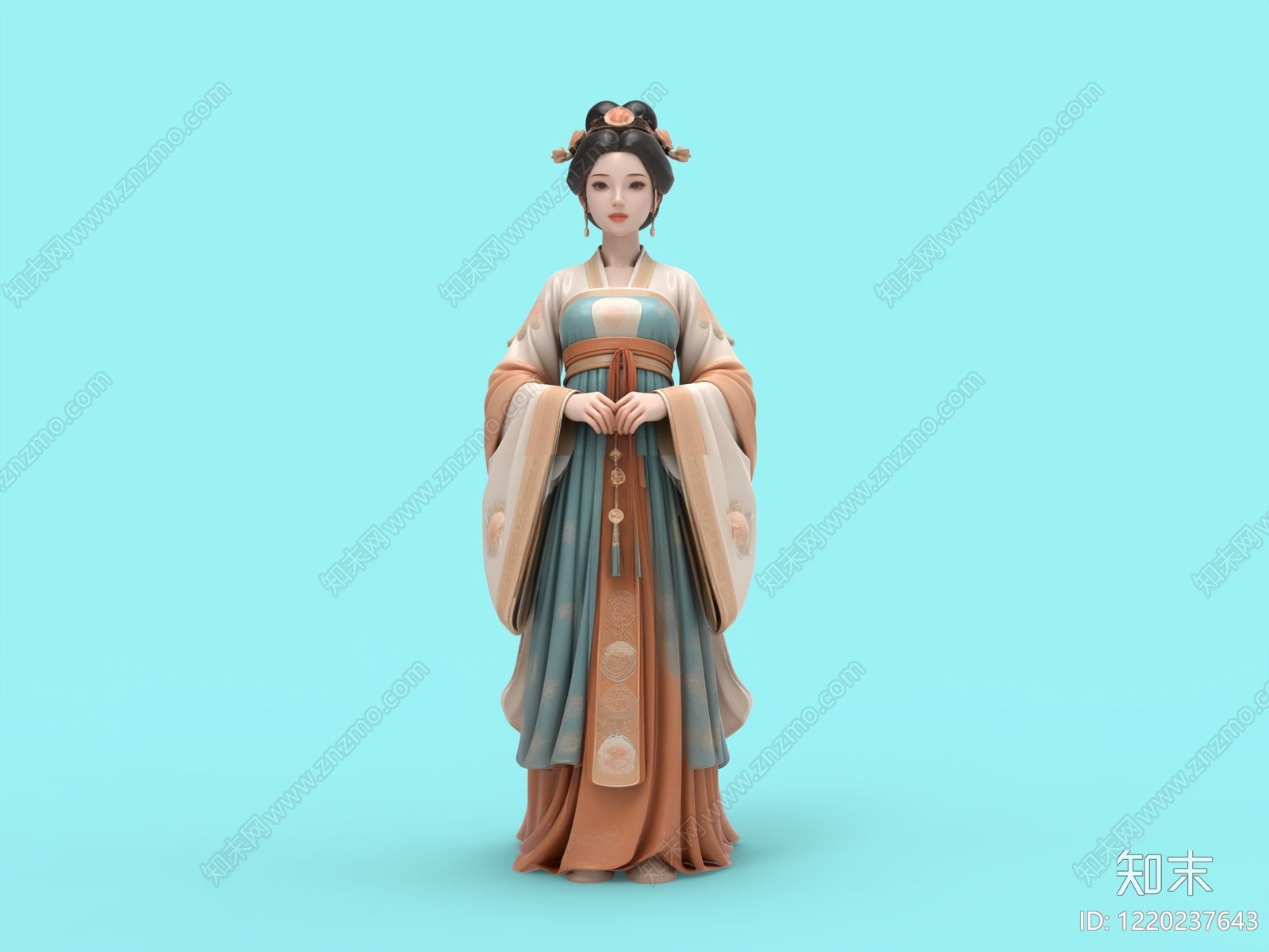 新中式虚拟人物SU模型下载【ID:1220237643】