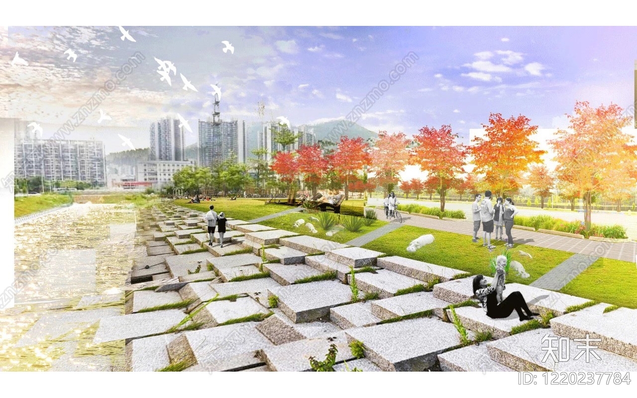 滨水公园cad施工图下载【ID:1220237784】