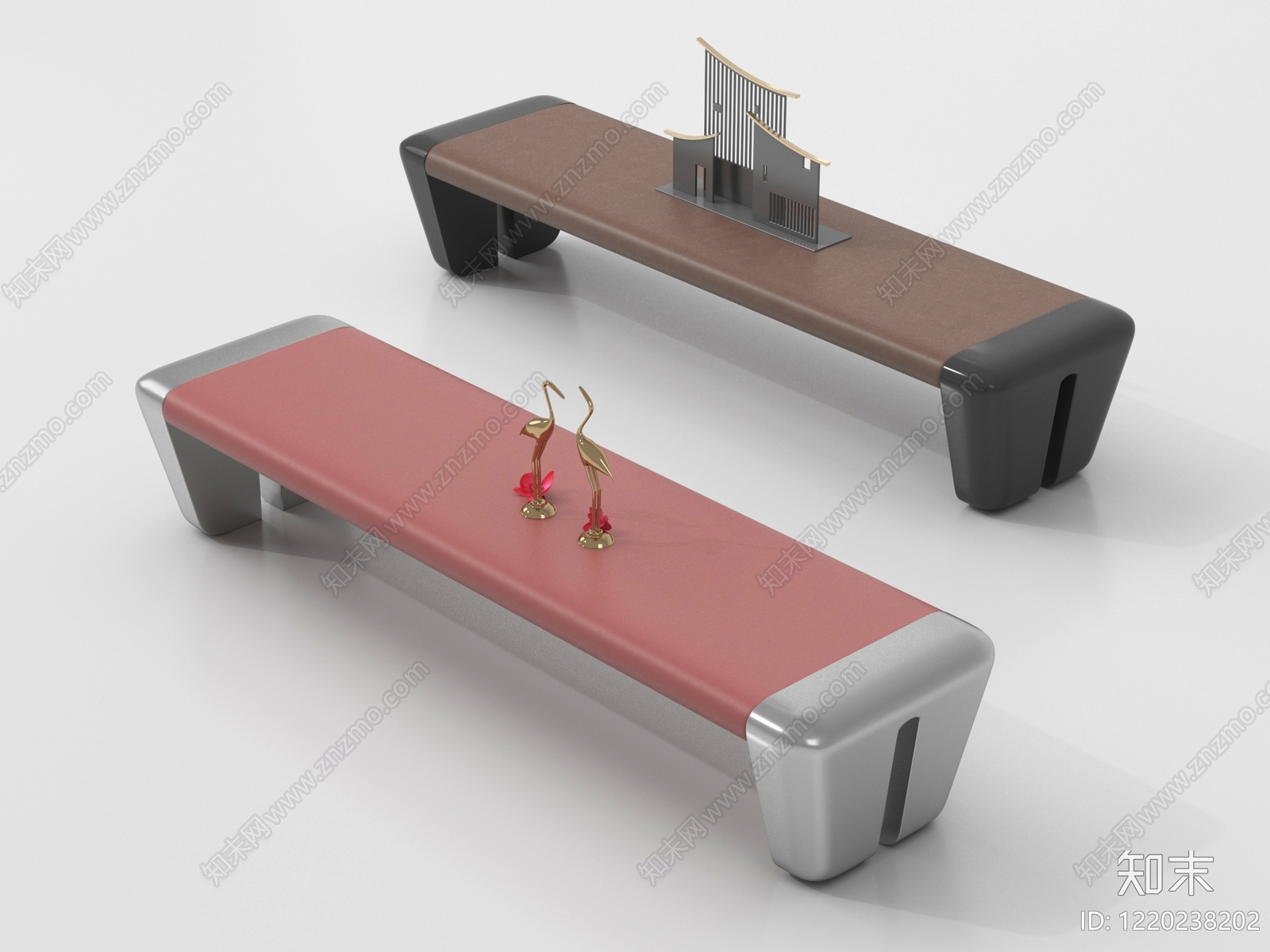 新中式凳子3D模型渲染效果图